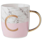 Marble Effect and Pink Monogram Mug C | Frosted Deco