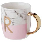 Marble Effect and Pink Monogram Mug R | Frosted Deco