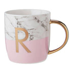 Marble Effect and Pink Monogram Mug R | Frosted Deco
