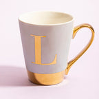 Mimo Green Frosted Deco L Letter Monogram Mug.