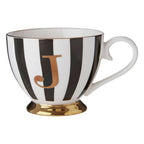 Black and White Monogram Mug J | Duchess