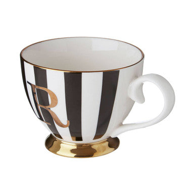 Black and White Monogram Mug R | Duchess