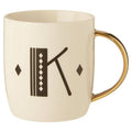 White Monogram Mug K | Diamond Deco