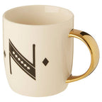 White Monogram Mug N | Diamond Deco