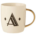 Diamond Deco White Monogram Mug, A