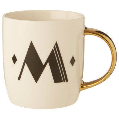Diamond Deco White Monogram Mug, M