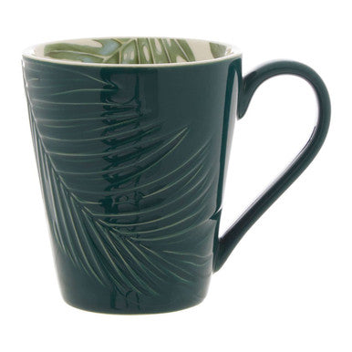 Dark Green Leaf Design Mug | Bali