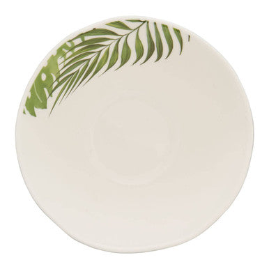 Dark Green Medium Salad Bowl with Leaf Design | Bali