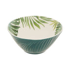 Dark Green Large Salad Bowl with Leaf Design | Bali