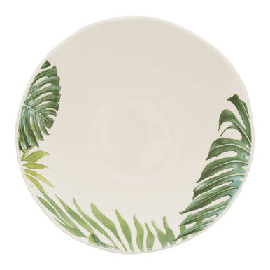 Dark Green Large Salad Bowl with Leaf Design | Bali
