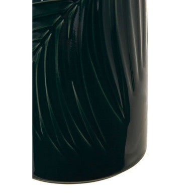 Dark Green Medium Storage Jar with Bamboo Lid | Bali