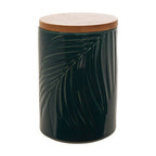 Dark Green Medium Storage Jar with Bamboo Lid | Bali