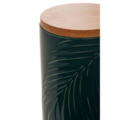 Dark Green Medium Storage Jar with Bamboo Lid | Bali