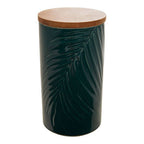 Dark Green Large Storage Jar with Bamboo Lid | Bali