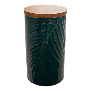 Dark Green Large Storage Jar with Bamboo Lid | Bali
