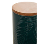 Dark Green Large Storage Jar with Bamboo Lid | Bali
