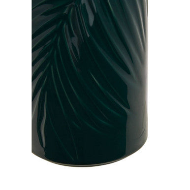 Dark Green Large Storage Jar with Bamboo Lid | Bali