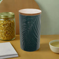 Dark Green Large Storage Jar with Bamboo Lid | Bali