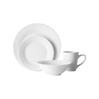 Elmira 16Pc White Porcelain Coupe Dinner Set