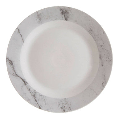 16 Piece White and Grey Marble Effect Dinner Set | Avie