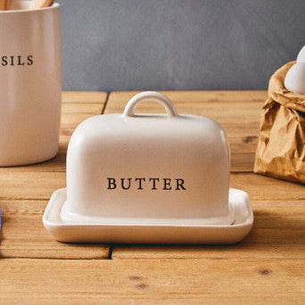 Cream Large Butter Dish | Farmhouse