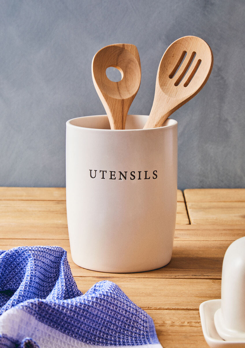 Cream Utensil Holder | Farmhouse