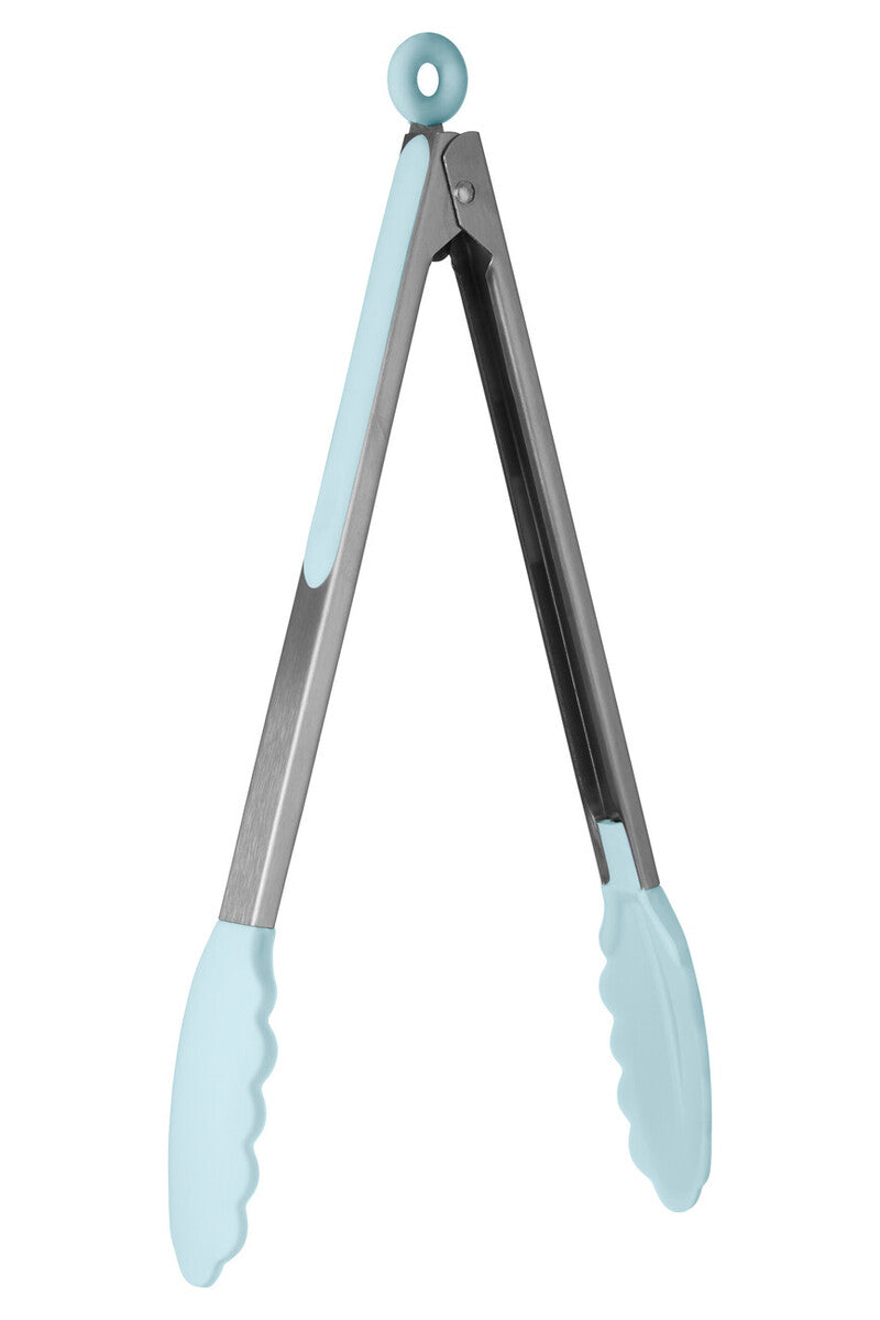 Light Blue Silicone And Stainless Steel Tongs | Zing