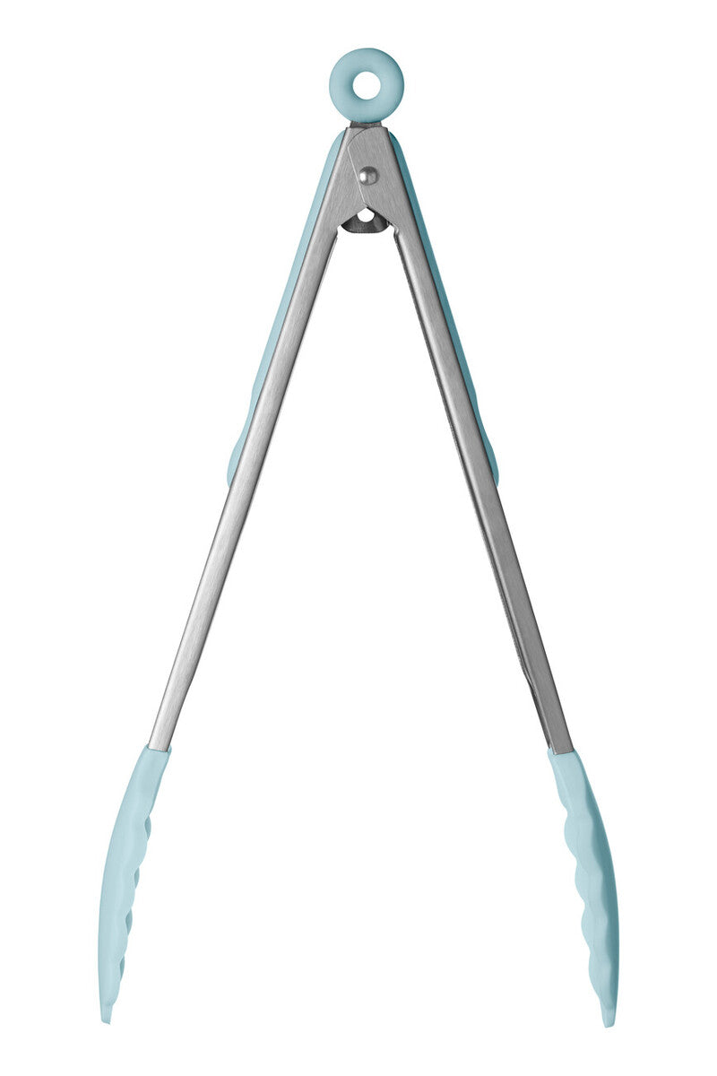 Light Blue Silicone And Stainless Steel Tongs | Zing