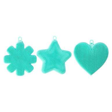 Set of 3 Teal Silicone Dish Scrubbers | Mimo