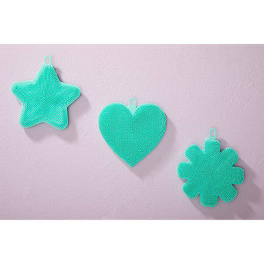 Set of 3 Teal Silicone Dish Scrubbers | Mimo