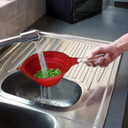Red Silicone Collapsible Strainer | Zing