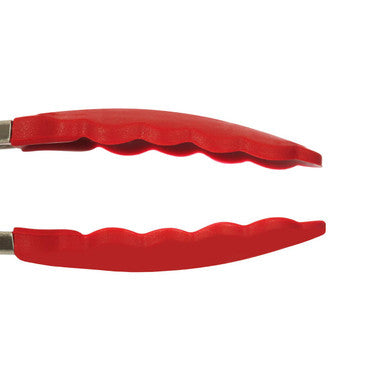 Stainless Steel And Red Silicone Tongs | Zing
