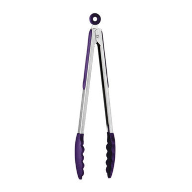 Stainless Steel And Purple Silicone Tongs | Zing