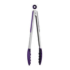 Stainless Steel And Purple Silicone Tongs | Zing
