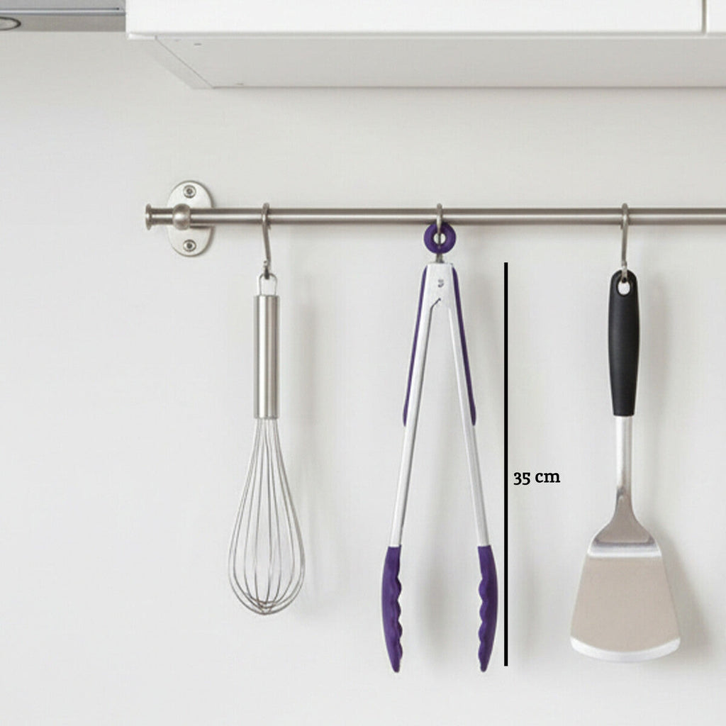 Stainless Steel And Purple Silicone Tongs | Zing