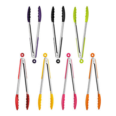 Black Silicone And Stainless Steel Tongs | Zing