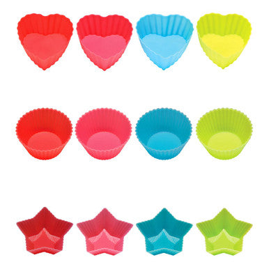 Hallie Set of Four Non Stick Heart | Silicone Moulds