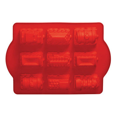 Hallie Silicone 9 Train Design Red | Cake Mould
