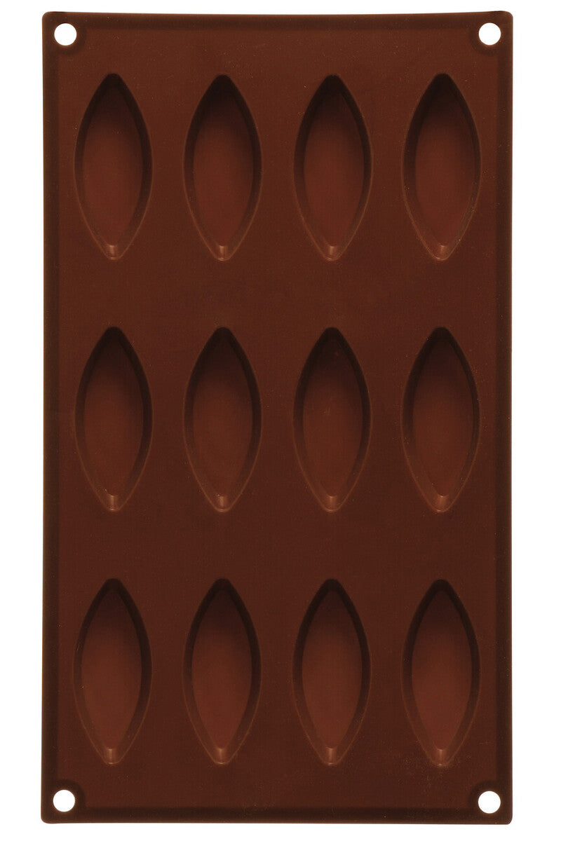 12 Elongated Oval Shape Silicone Chocolate Mould