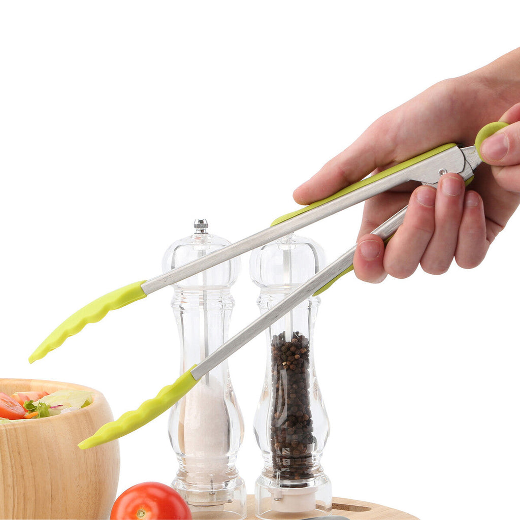 Lime Green Silicone And Stainless Steel Tongs | Zing