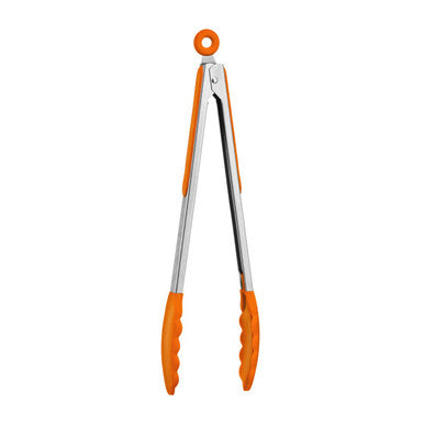 Orange Silicone And Stainless Steel Tongs | Zing