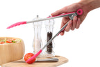 Hot Pink Silicone And Stainless Steel Tongs | Zing