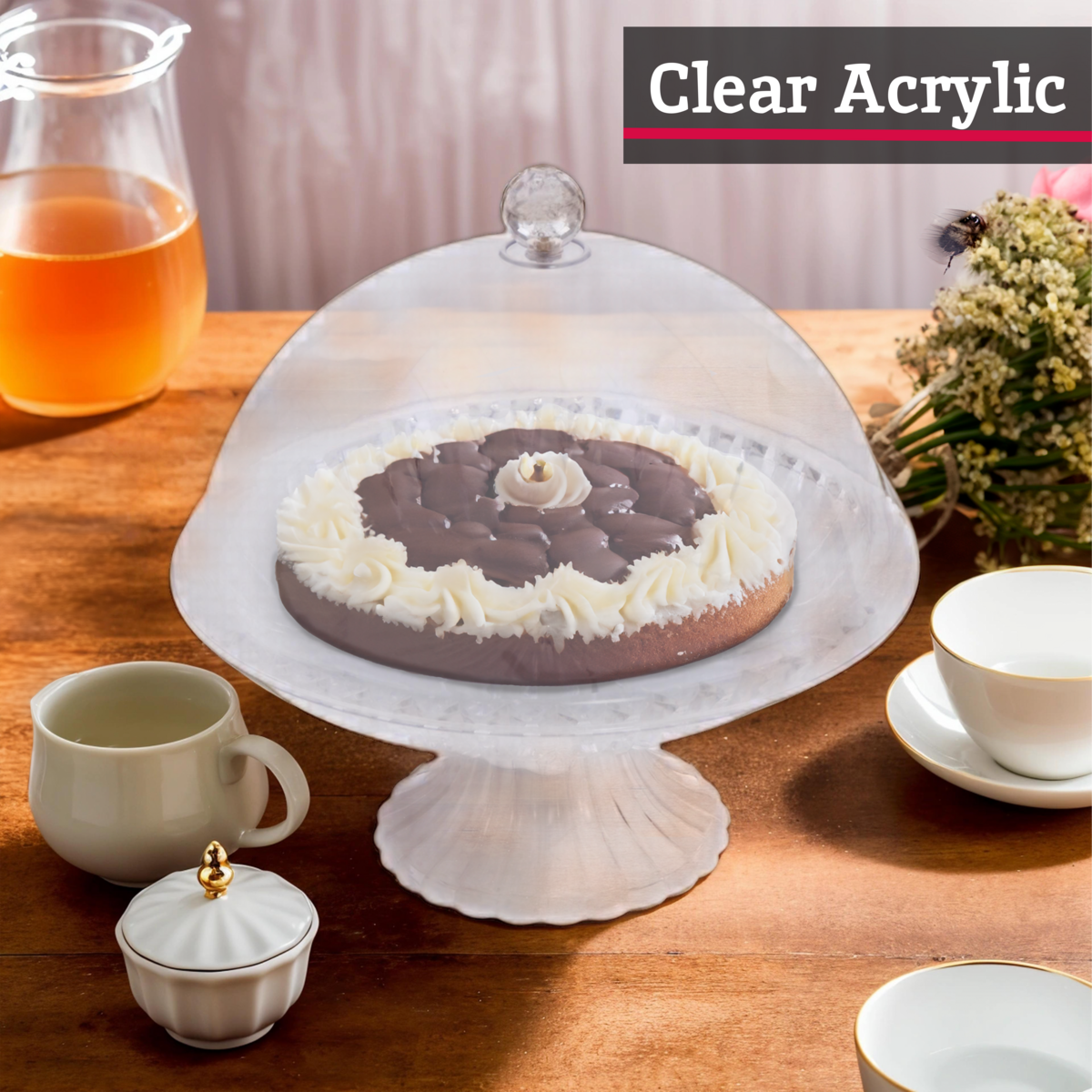 Clear Acrylic Cake Stand with Dome | Faye