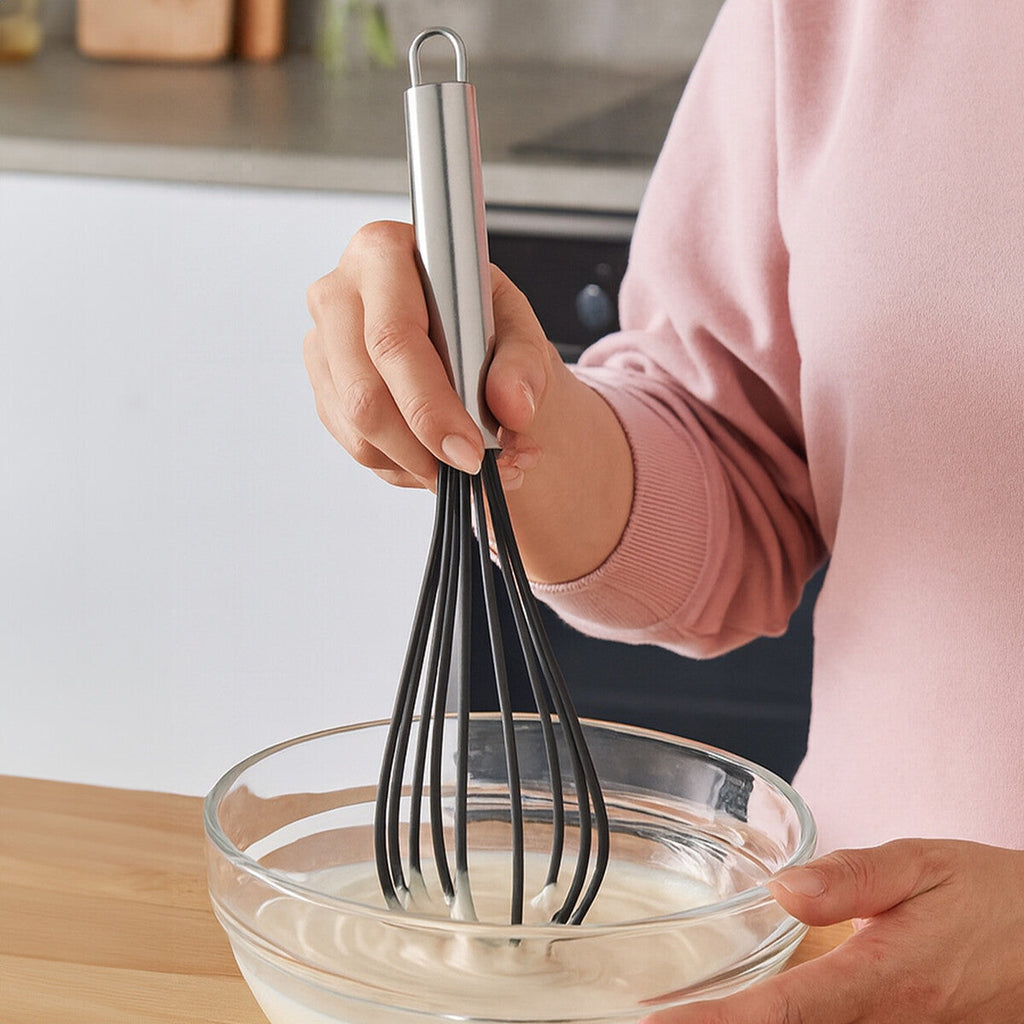 Black Silicone Whisk with Stainless Steel Handle | Zing