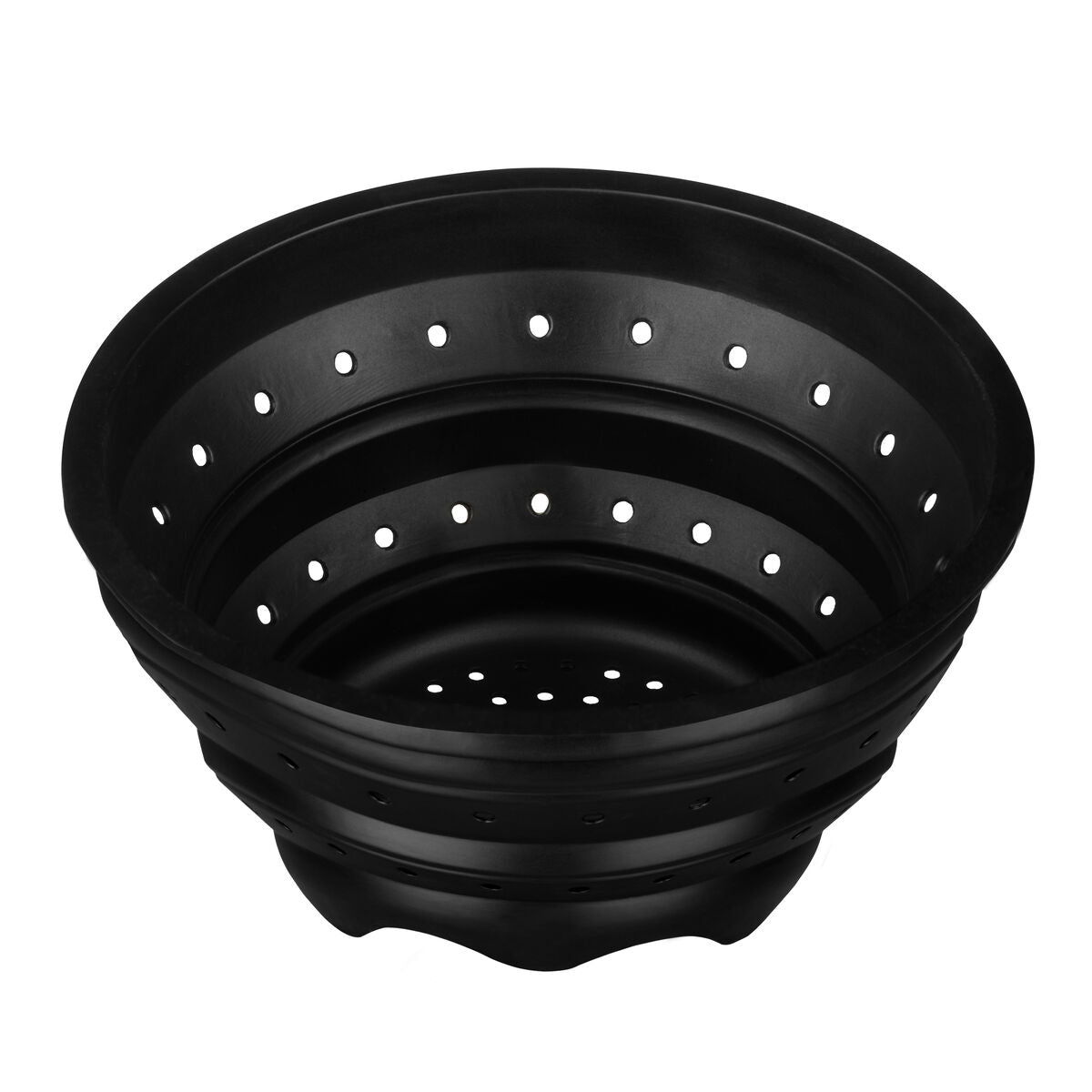 Black Silicone Colander and Food Steamer | Zing