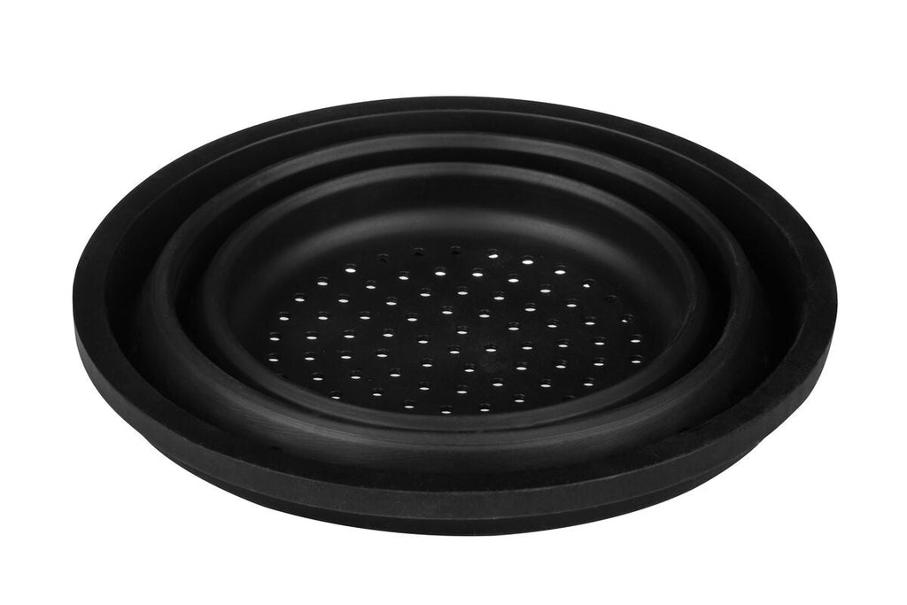 Black Silicone Colander and Food Steamer | Zing
