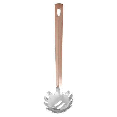Stainless Steel Spaghetti Spoon with Copper Finish Handle | Freya
