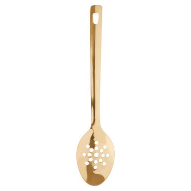 Gold Finish Slotted Spoon | Freya