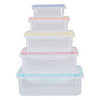 5 Piece Rectangular Food Containers with Airtight Lids | Herrela