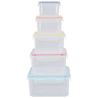 5 Piece Square Food Containers with Airtight Lids | Herrela